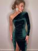 Women Elegant Long Sleeve Party Evening Velvet Bodycon Split Pencil Midi Dress 2024 Spring Autumn Clothes_ecoleips.com