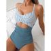Women's Clothing One Piece Swimsuit Fashion Striped One Piece Swimsuit_ecoleips.com