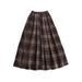 Women's Clothing Women's Knit Sweater & Plaid Skirt Set - Loose Fit High Waist Winter Outfit, Korean Style Casual Two-Piece_ecoleips.com