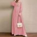 Verve 2025 Muslim Long Sleeve Solid Color Robe Spring And Autumn New Elegant Casual Plus Size Women's Dress_ecoleips.com