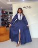 Spring New Retro Striped Long Sleeve Shirt Collar Patchwork Full Skirt Dress For Women Style_ecoleips.com