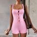 Voya Women's Pink Pure Desire Fashion Set, Slim Fit Vest Shorts Two-piece Set_ecoleips.com
