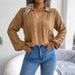 2023 Autumn And Winter Casual Lapel Twist Lantern Sleeve Knitted Sweater Women's Fashion_ecoleips.com