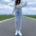 High-Waisted Adjustable Skinny Jeans For Women Trendy Korean Style Straight Leg Crop Pants Carrot Harem Pants For Summer_ecoleips.com