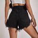 2024 Spring/Summer Amazon New European And American Women's Fashion Sexy Beaded Ultra-Short High-Waisted Raw Edge Denim_ecoleips.com