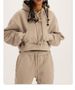 Streetwear Hooded Fleece Sweatshirt For Women - Cozy Oversized Pullover With Long Sleeves, Soft Cotton Blend, Trendy Cropped Fit In Solid Colors_ecoleips.com