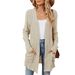 Aria Basics Aria Basics European And American Cross-Border Trade 2024 Autumn/Winter New Solid Color Fleece Pocket Long Sleeve Cardigan_ecoleips.com