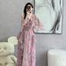 2026 New Summer European Court Style V-neck Sweet Princess Fairy Dress With Ruffled Hem And Long Skirt_ecoleips.com