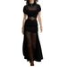 2026 European And American Cross-border Independent Site Bohemian Elegant Sexy Mesh Sheer Dress_ecoleips.com