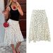 Asymmetrical Flounce Hem Skirt – Trendy High-Low Midi Skirt For Streetwear & Casual (S/M/L, Polyester, Non-Stretch, Raw-Cut Edge)_ecoleips.com
