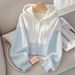 Women's Clothing Women's Style Patchwork Hooded Knit Sweater Pink Relaxed Fit High End Knitted Top Long Sleeve For Formal & Casual_ecoleips.com