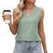 European And American Cross-Border Trade 2025 New Solid Color V-Neck Loose Base Vest Women's T-Shirt In Stock Top_ecoleips.com