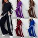 Women's Clothing Women's Striped Pant Sets Autumn/Winter Fashion Casual Long Sleeve Round Neck For Formal & Casual For Women_ecoleips.com
