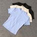 Women's Slim Fit Cropped T-Shirt – Quick-Dry Workout Top, Breathable Gym Tee For Cycling & Fitness_ecoleips.com