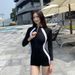 Racing Swimsuit New Style Long Sleeve Sun Protective Slimming Flat Angle Suitable for Students Sports Hot Springs And Surfing for Women_ecoleips.com
