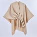 K New Women's Warm Cloak Simple Double-sided Solid Color Split Outerwear Shawl_ecoleips.com