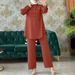 Verve Quality 2025 New Muslim Solid Color Long Sleeve Button Pocket Shirt And Pants Two-Piece Set_ecoleips.com