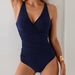 Voya 2026 New Women's Swimsuit: Cross-Border Tight-Fitting Solid Color Conservative Bikini With European_ecoleips.com