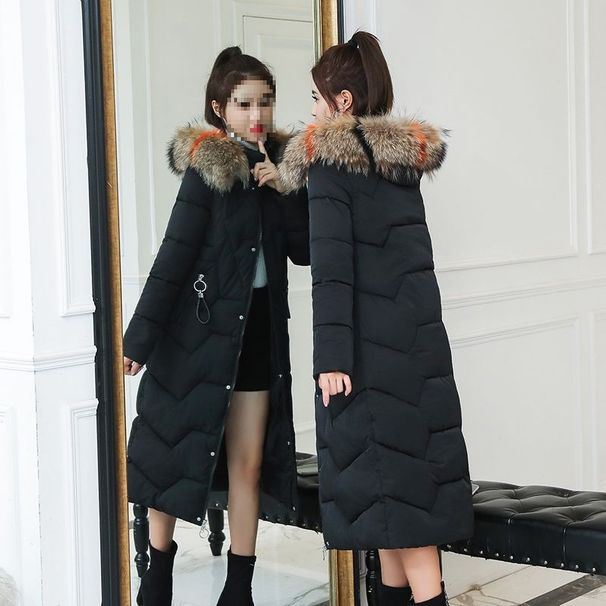 Women's Long Padded Coat Winter Warm Trench Jacket With Faux Fur Collar, Slim Fit, Plus Size Options_ecoleips.com