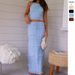 2025 European And American Cross-border Spring/summer New Sleeveless Chiffon Elastic Waist Two-piece Set INS Vacation_ecoleips.com