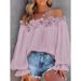 Early Spring Bestseller: Elegant Casual Lace One-Shoulder Long-Sleeved Shirt For Women_ecoleips.com