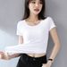 Summer Short Pure White T-shirt Women's Short-sleeved Slim-fitting Crew Neck Spring Clothes New Pure Cotton Top T-shirt Bottoming Shirt_ecoleips.com