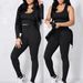 Women's Clothing Fashion Casual Vest Inner Long Sleeved Jacket With Zipper Trousers Three Piece Set_ecoleips.com