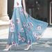 Womens Summer Autumn High Waist Skirts Elastic Waist Midi Full Long Skirt Print A-Line Mother Dance Swing Chiffon Skirt DURIKIES_ecoleips.com
