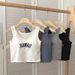 Korean-style Girls' Solid Color Ins Camisole Seamless Printed Comfortable Breathable Bra With Fixed Cup And Chest Pad_ecoleips.com