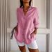 Aria Basics Aria Basics 2024 New Single-Breasted Pleated Turn-Down Collar Shirt Independent Hot-Selling Women's Solid Color European And_ecoleips.com