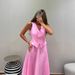 French Elegant Cotton Linen A-Line Lo Skirt For Women Summer Ins Little Pink Two-Piece Set Women's_ecoleips.com