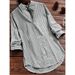 Loose Plaid Lapel Long Sleeve Retro Pocket Shirt_ecoleips.com