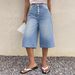 Women's Retro Denim Capri Pants High Waist Straight Leg Wide Leg Casual Loose Fit Bottoms For Fashion_ecoleips.com