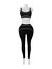 Women's Color-Block Striped Sports Vest And Pants Set HR26082 European American Style Casual Tight-Fit Yoga Two-Piece Outfit_ecoleips.com