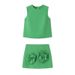 1802-Spring New Women's Fashion Round Neck Sleeveless Vest + Skirt Set For Women_ecoleips.com