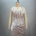 Women's Clothing New Tube Top Fluttering Ostrich Feather Fishbone Pleated Slit White Lace Sexy Evening Dress_ecoleips.com