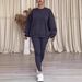 Women's Clothing Lounge Set – Long Sleeve Crewneck Top & Relaxed Pants (8 Colors, S-5XL) | Cozy Polyester Blend, Loose Fit For Home & Streetwear_ecoleips.com