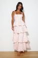 New European American Cross-border Spring/summer Floral Dress With Bow, Suitable For Vacation And Parties, Elegant_ecoleips.com