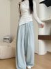 K New Style Of Suit Pants For Women, Slim And High Waisted Straight Leg Pants, Loose And Lazy Wide Leg Pants_ecoleips.com