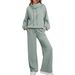 Effortless Chic Lounge Set – High-Neck Pullover & Wide-Leg Pants (S-5XL, 11 Colors, Breathable Polyester-Spandex Blend)_ecoleips.com