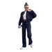 Women's Clothing Autumn And Winter Solid Color Plus Velvet Zipper Cardigan Women's Fashion Casual Straight Pants Set_ecoleips.com