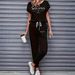 Women's Clothing Color Block Trim Casual Suit American Style Loose Fit Short Sleeve Spring Summer Autumn New_ecoleips.com
