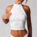 European And American Style Tight-fitting Solid Color Backless Halter Neck Versatile Basic Sports Sleeveless Tank Top_ecoleips.com