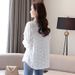 K Lace Lace Lapel White Shirt, Women's Long Sleeved Shirt, Unique And Beautiful Temperament Top_ecoleips.com