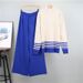 K Fashion Casual Suit For Women; Half-turtleneck Striped Sweater With Wide-leg Pants Two-piece Set_ecoleips.com
