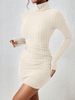 New Sexy Mini Dress Women Autumn Black Solid Turtleneck Long Sleeves Sheath Dress Club Elegant Bodycon Party Dresses Female M87W_ecoleips.com