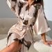 Daenerys Cross-Border Sexy Casual Lounge Simple Fashion Cardigan Tie Bathrobe Women's Imitation Silk Nightgown_ecoleips.com