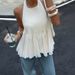Slim Fit Solid Color Camisole Top for Women with Fluffy Hem And Exposed Back Sexy Stylish Hot Seller Women's Top_ecoleips.com