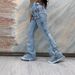 Women's Clothing Fashion High Waist Versatile Slim Fit Mopping Twist Elastic Denim Flared Pants_ecoleips.com