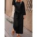 Women's Clothing Autumn And Winter Wide Leg Trousers Suit Solid Color Casual Temperament Two Piece Suit_ecoleips.com